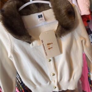 Janie and Jack Faux Fur Collard Shirt